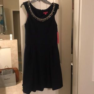 Navy Blue Betsy Johnson cocktail dress with stones